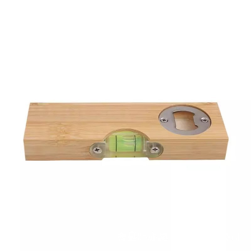 Creative wooden bottle opener with level