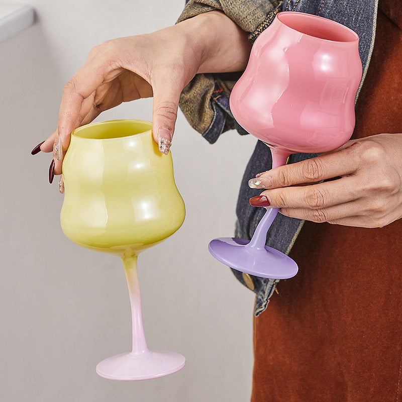 Creative cream wine glass, high-value stemmed glass water glass
