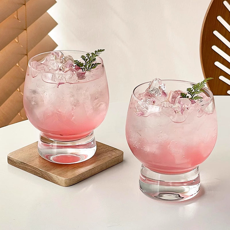 French-style niche large-bellied juice cup with a sophisticated feel, 380ml