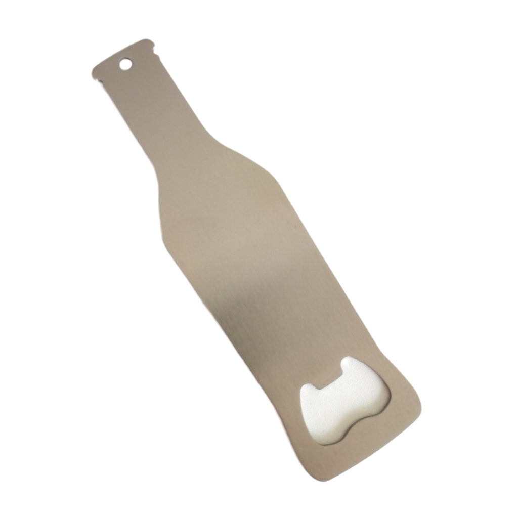 Stainless steel beer bottle shaped bottle opener with magnetic refrigerator magnet