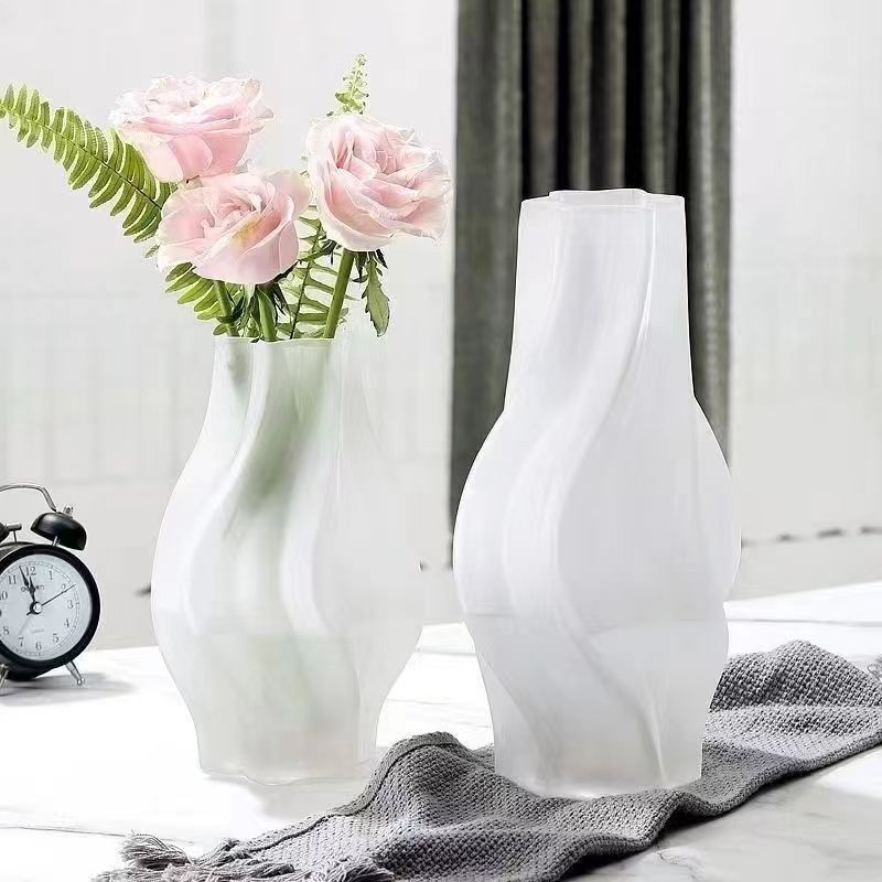 Frosted Glass Vase For Elegant Table Decor