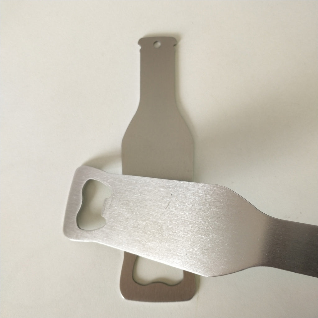 Stainless steel beer bottle shaped bottle opener with magnetic refrigerator magnet