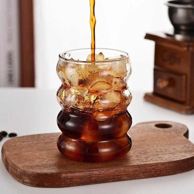 High borosilicate caterpillar cup coffee mug cute water cup heat-resistant glass cup