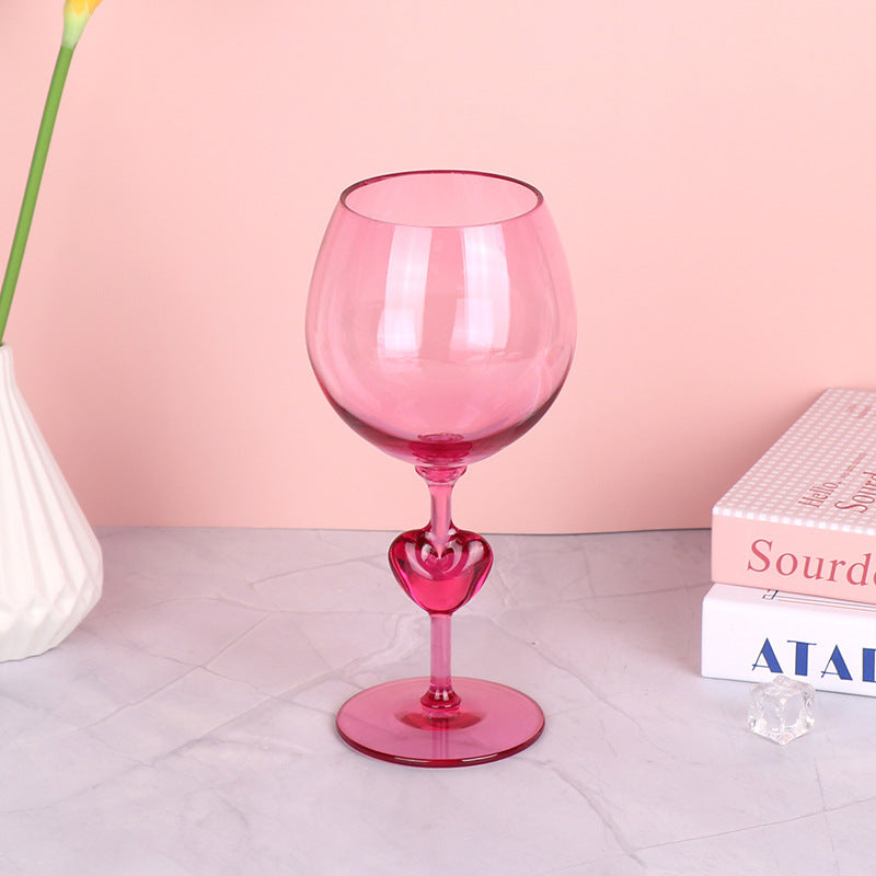 Creative PC wine glass with bow and heart shape