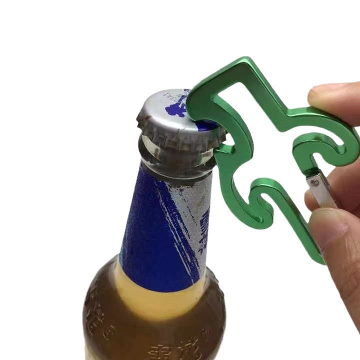 Cactus-shaped keychain bottle opener