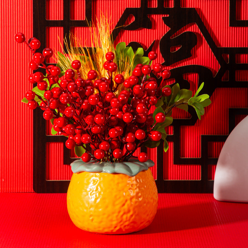 Orange Shape Decorative Small Vase For Home