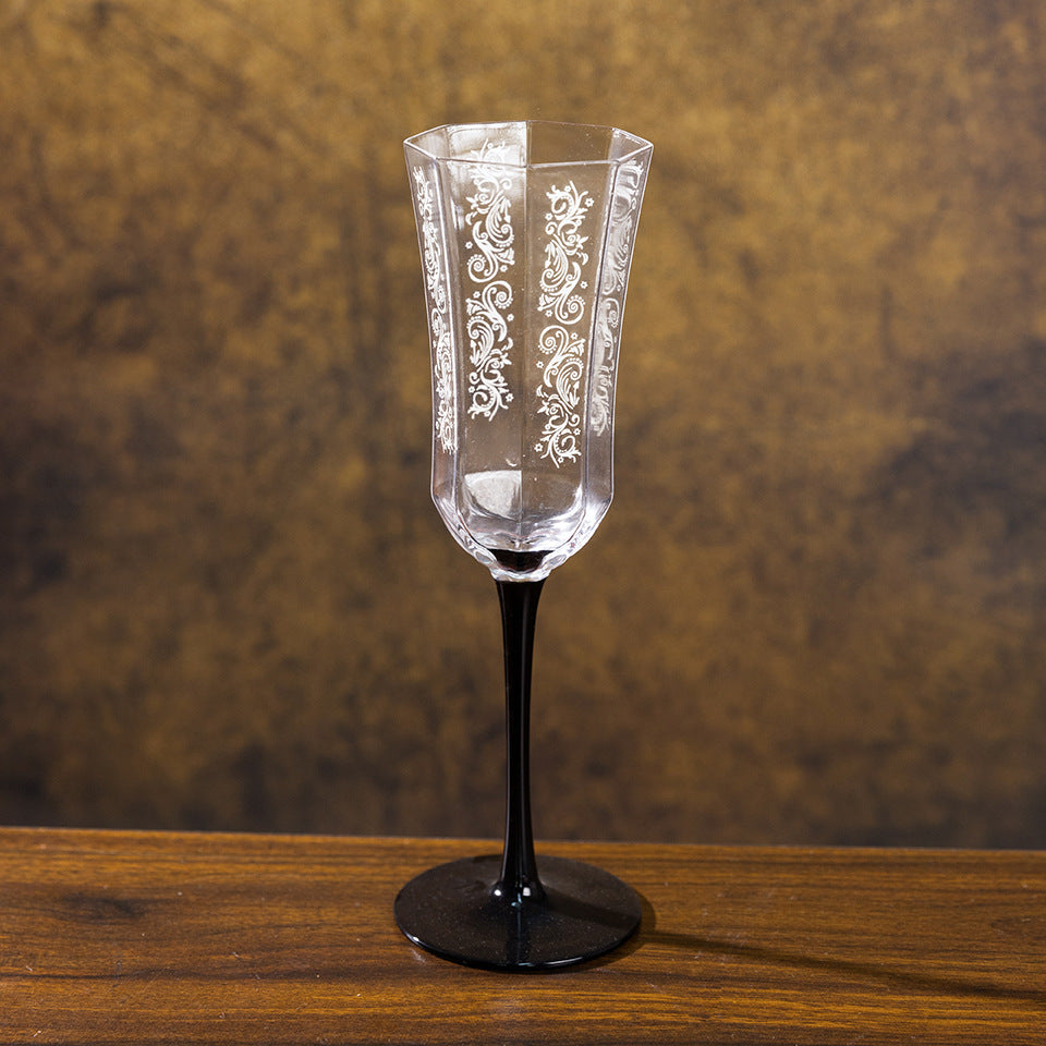 Octagonal vintage champagne glass/wine glass