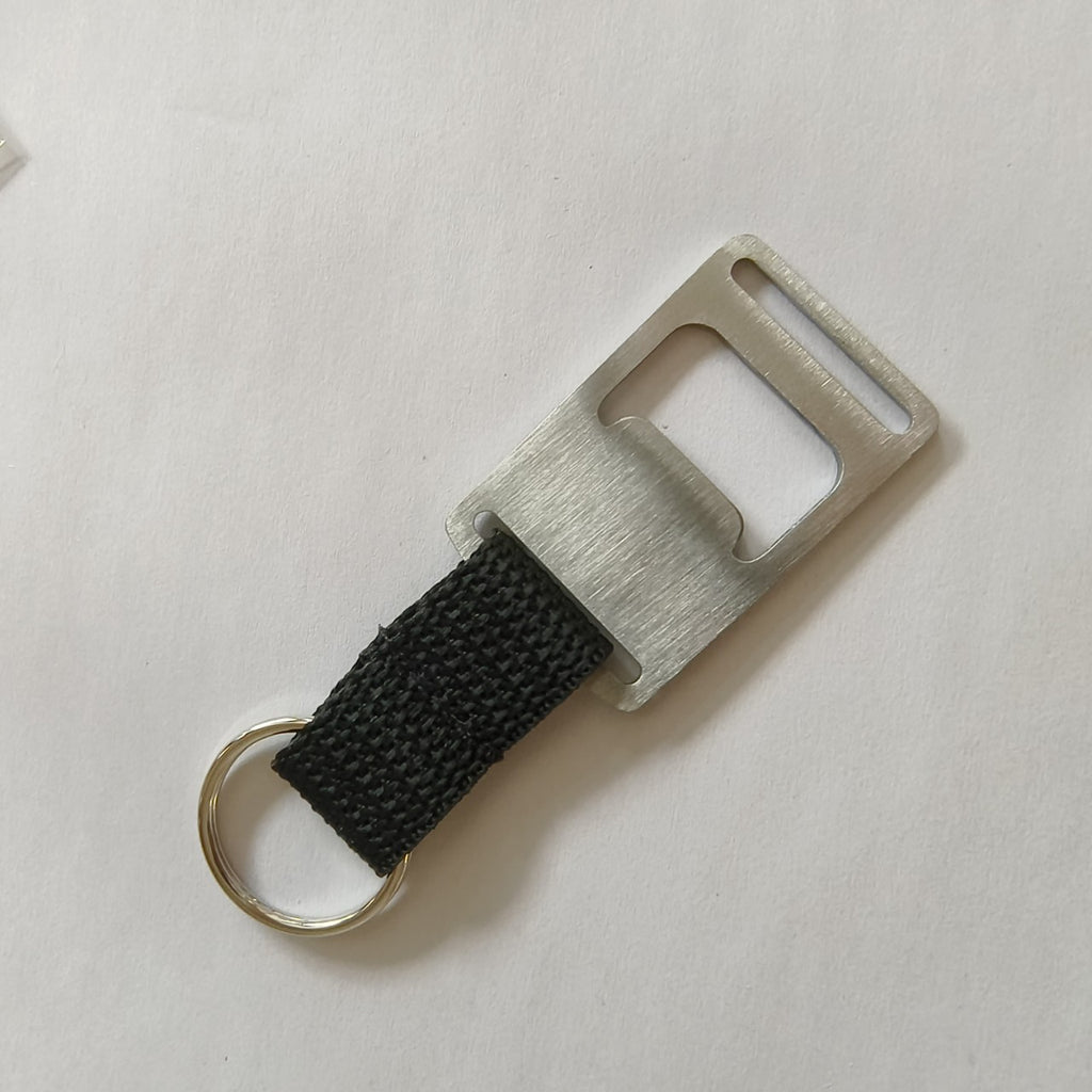 Stainless steel webbing bottle opener for beer and beverages