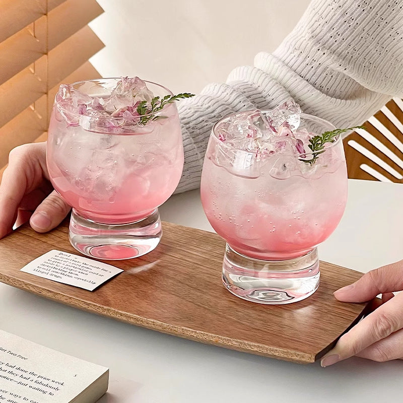 French-style niche large-bellied juice cup with a sophisticated feel, 380ml