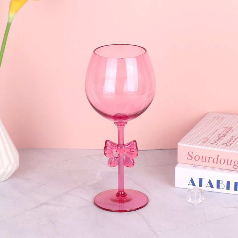 Creative PC wine glass with bow and heart shape