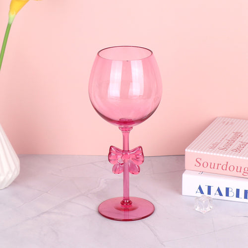 Creative PC wine glass with bow and heart shape
