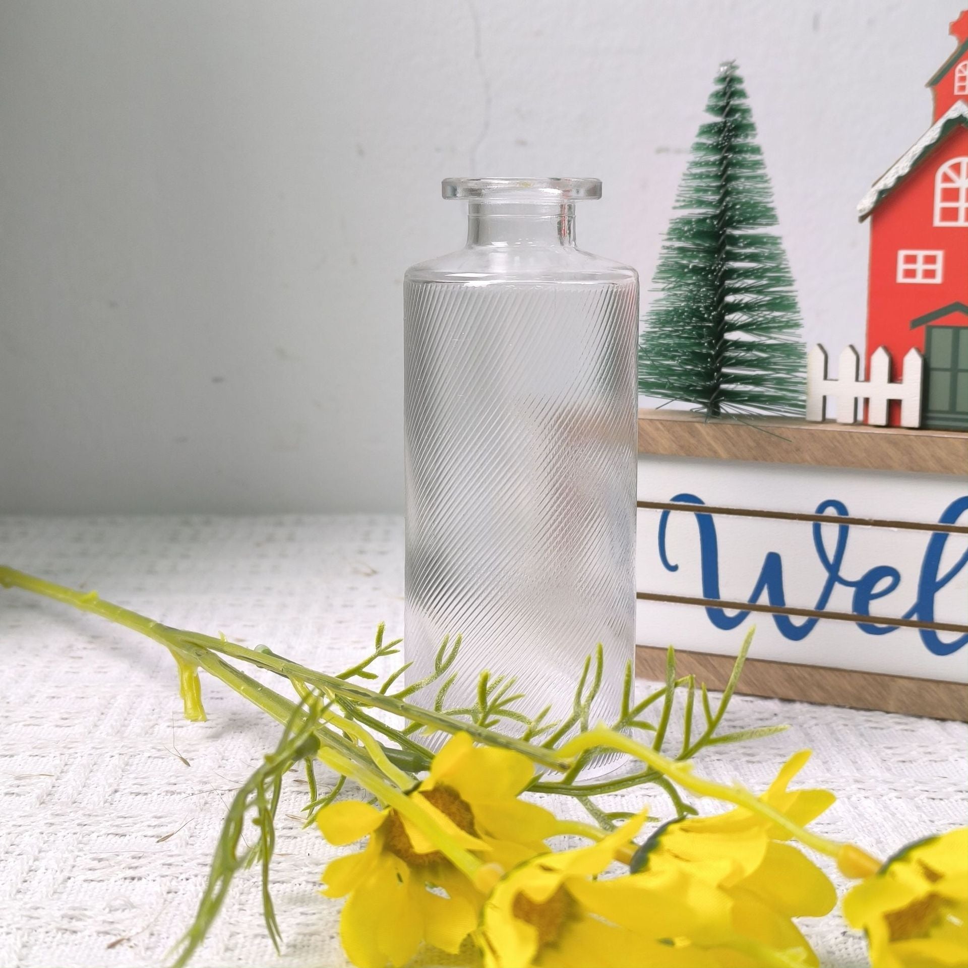 Transparent Glass Vase For Home Table Display