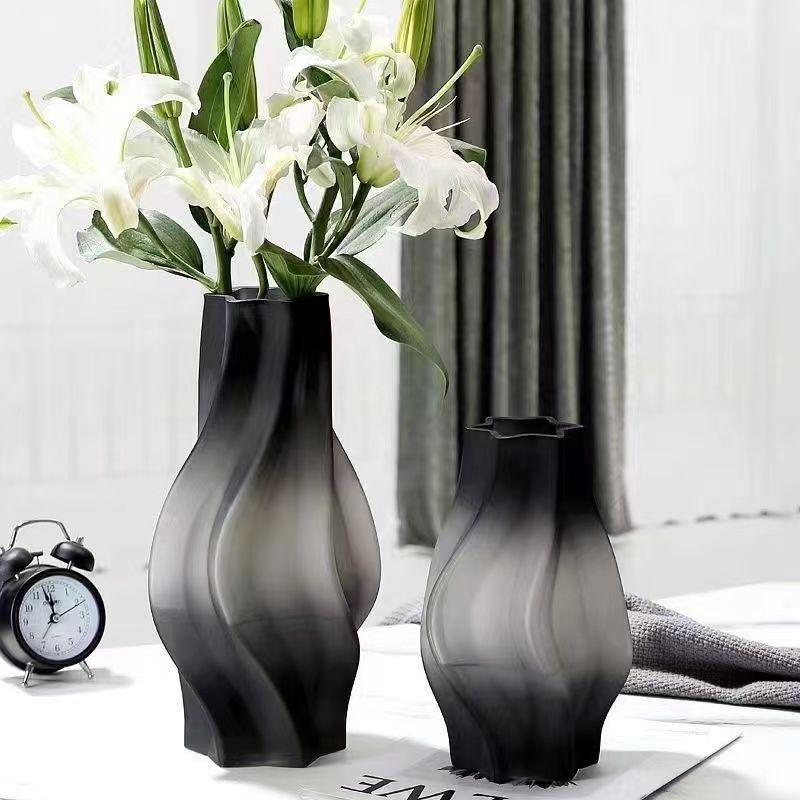 Frosted Glass Vase For Elegant Table Decor