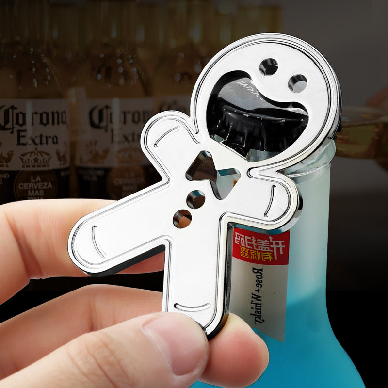 Creative Cartoon Doll Bottle Opener Keychain Multifunctional Gingerbread Man
