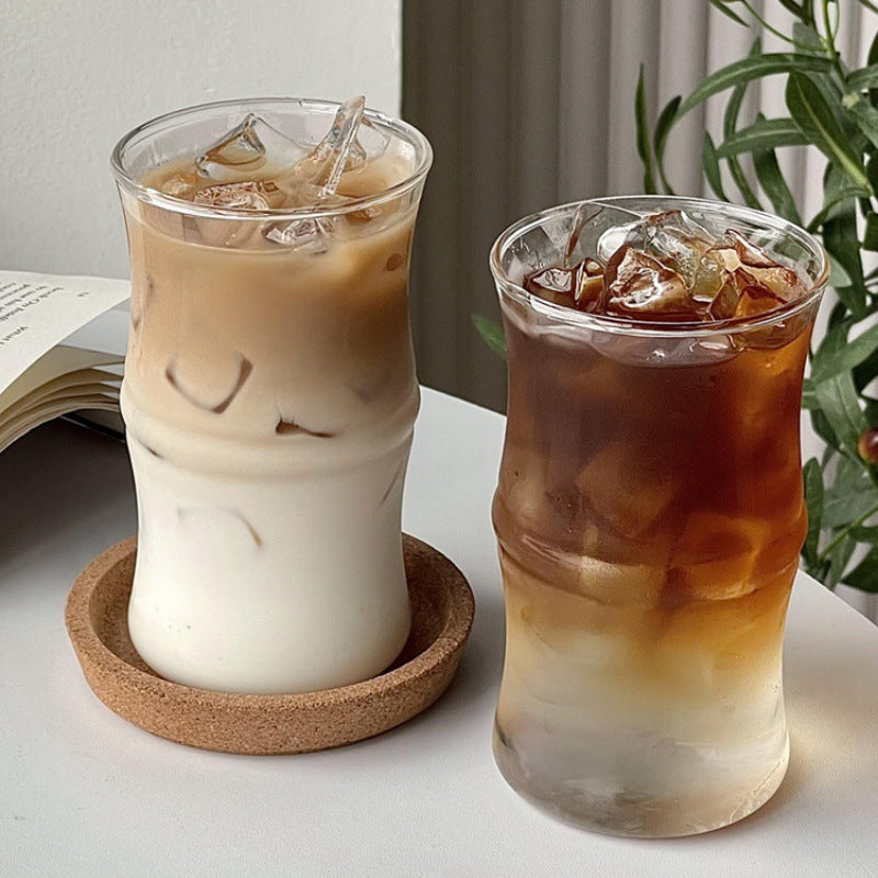 Household high borosilicate glass bamboo-joint cup iced Americano cup
