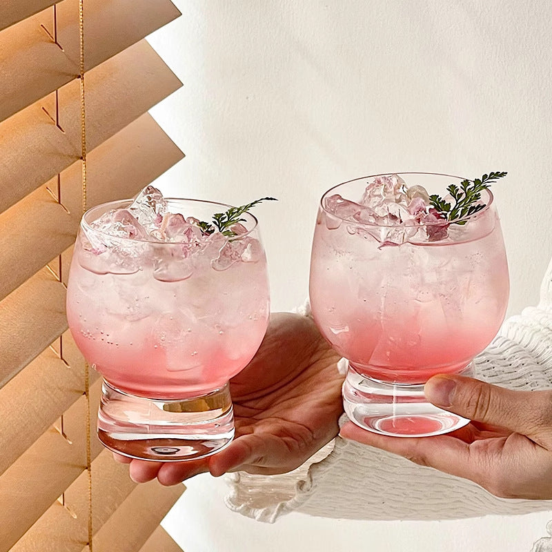 French-style niche large-bellied juice cup with a sophisticated feel, 380ml