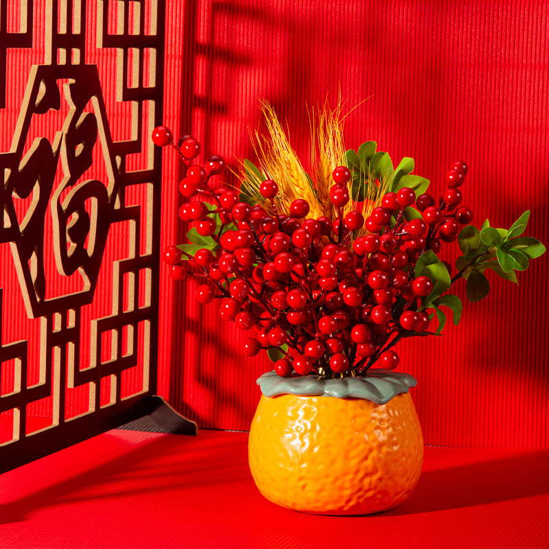 Orange Shape Decorative Small Vase For Home