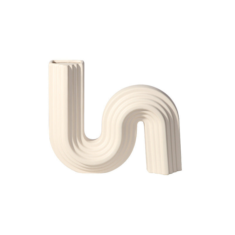 Minimalist Geometric Ceramic Vase Home Decor