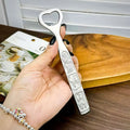 Stainless steel beer bottle opener, creative heart-shaped embossed bottle opener