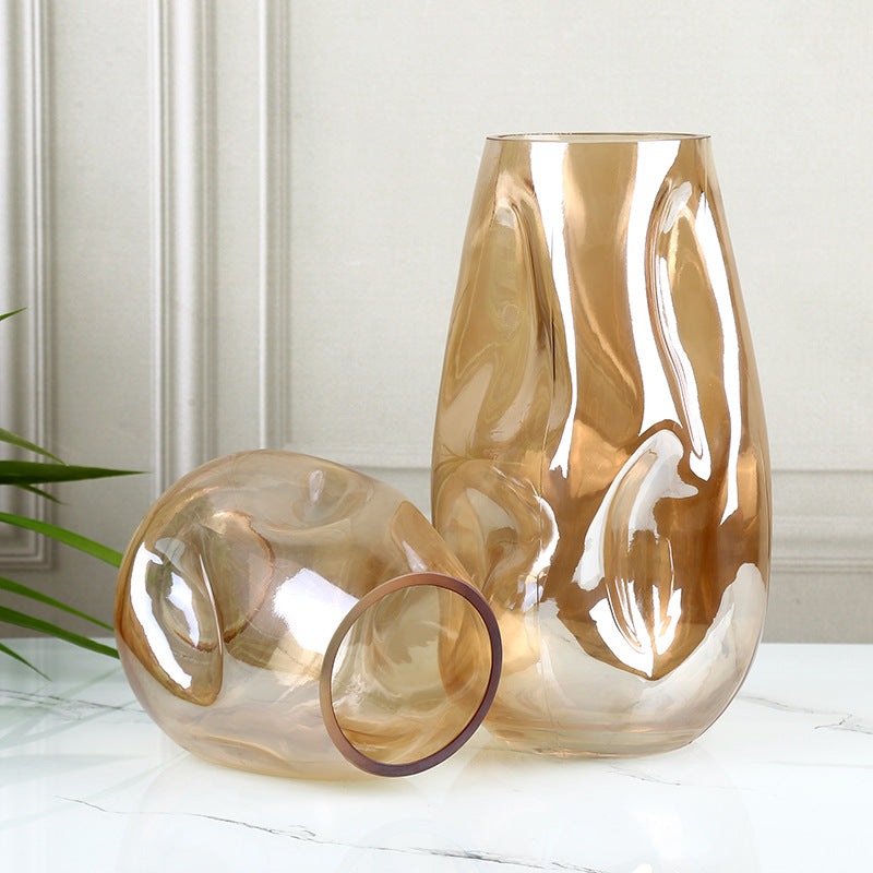 Twisted Glass Vase For Nordic Interior Decor